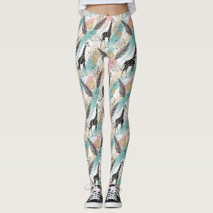 Whimsical Giraffe Polka Dot Pattern - Pastel Leggings
