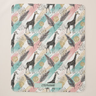 Whimsical Giraffe Polka Dot Pattern - Pastel Sherpadecke