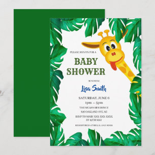Whimsical Giraffe Safari Baby Dusche Einladung