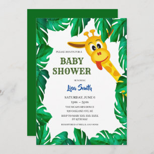 Whimsical Giraffe Safari Baby Dusche Einladung