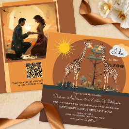 Whimsical Giraffe Safari Zoo Wedding All-in-One Einladung