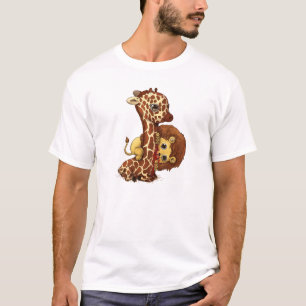 Whimsical Giraffe und Löwe spielerische Kunst T-Shirt