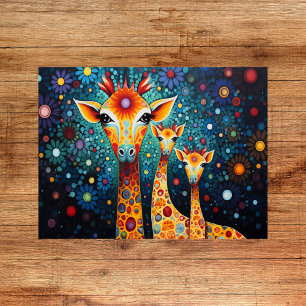 Whimsical Giraffen Print - Farbiges digitales Post Poster