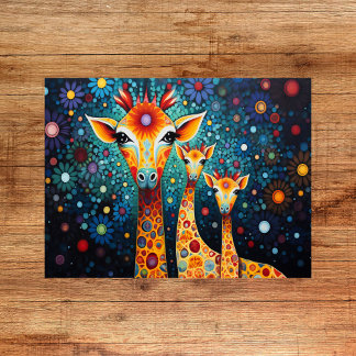 Whimsical Giraffen Print - Farbiges digitales Post Poster