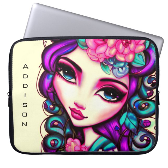 Whimsical Girl Artistic Laptop Sleeve (Vorderseite)