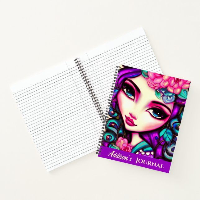 Whimsical Girl Artistic Notebook Notizbuch (Innenseite)