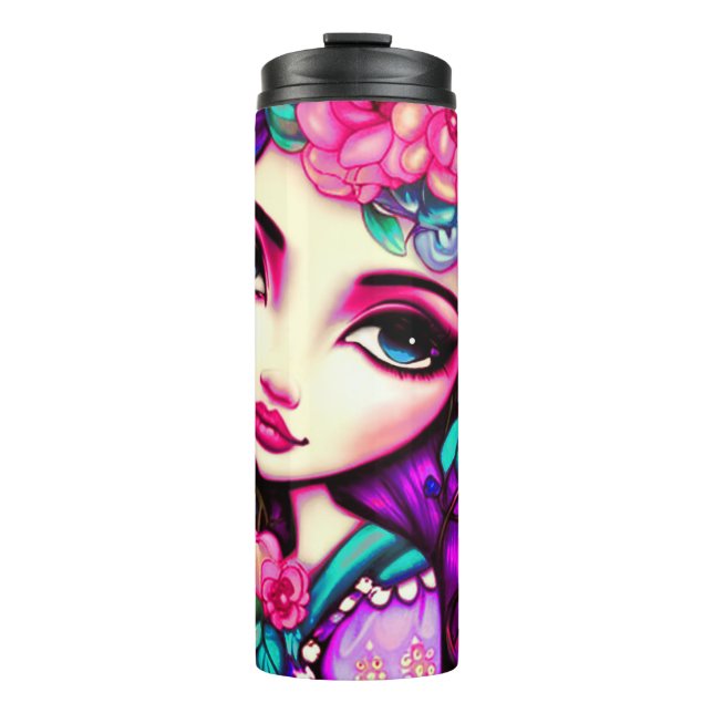 Whimsical Girl artistic Thermosbecher (Vorderseite)