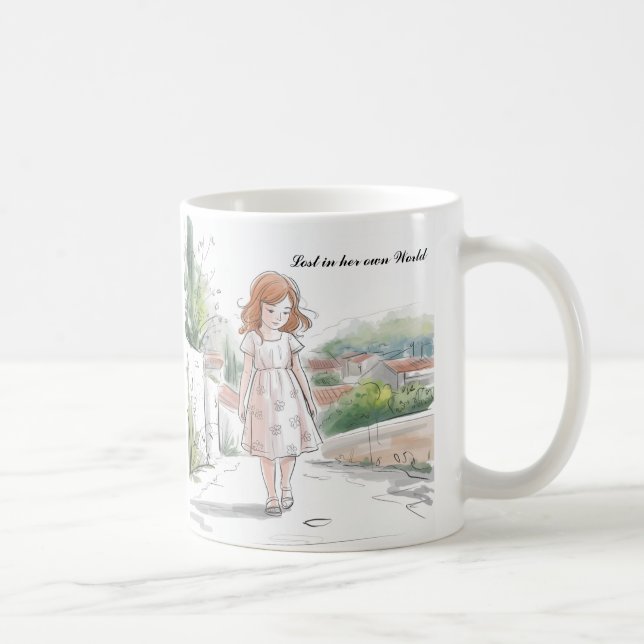 Whimsical Girl in Nature - Tasse von Friedlichen A (Rechts)
