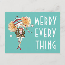 Whimsical Girl Merry alles Weihnachtskarte Feiertagspostkarte
