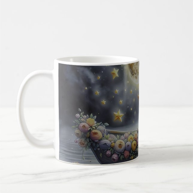 Whimsical Girl Moon Dream Fantasy Scene Kaffeetasse (Links)