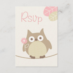 Whimsical Girl Owl Baby Dusche UAwg RSVP Karte