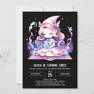 Whimsical Girl Wizard Geburtstag Einladung
