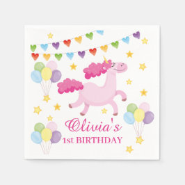 Whimsical Girls erste Niedliche Rosa Einhorn Gebur Serviette