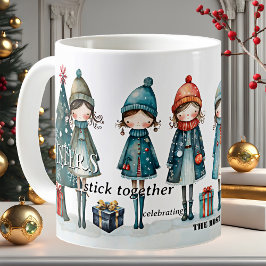 Whimsical Girly Sistes Weihnachten Kaffeetasse