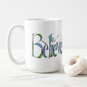 Whimsical Glaube Handschrift Kaffeetasse
