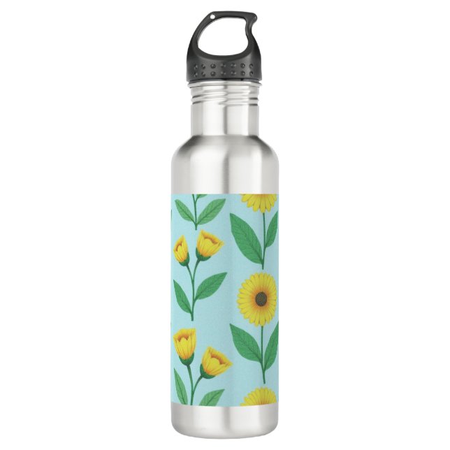 Whimsical Glee Bloom Edelstahlflasche (Vorderseite)