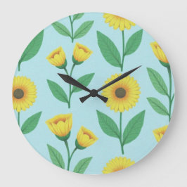 Whimsical Glee Bloom Große Wanduhr