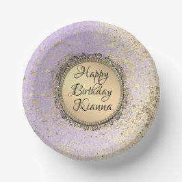 Whimsical Glittery Starry Lavender Geburtstag Pappteller