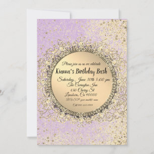 Whimsical Glittery Stars Flat Card Geburtstag