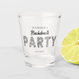 Whimsical Glitzer Glitzern Fun Junggeselinnen-Absc Schnapsglas