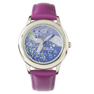 Whimsical Glitzer Meerjungjacht Armbanduhr