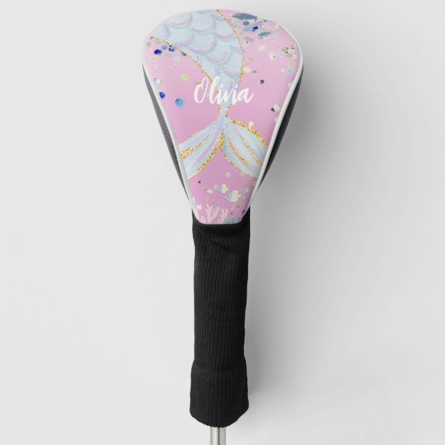 Whimsical Glitzer Meerjungjacht Golf Headcover (Vorderseite)