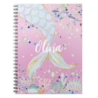 Whimsical Glitzer Meerjungjacht Notizblock
