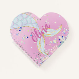 Whimsical Glitzer Meerjungjacht Notizbuch