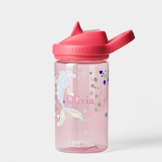 Whimsical Glitzer Meerjungjacht Trinkflasche (Links)