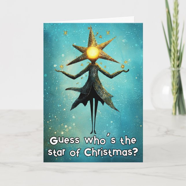 *~* Whimsical Glow Funny Magical Christmas 24 AP97 Dankeskarte (Vorderseite)