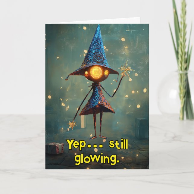 *~* Whimsical Glow Funny Magical Christmas AP97 Dankeskarte (Vorderseite)