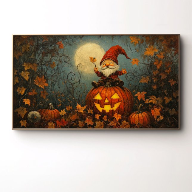Whimsical Gnome auf einem Jack O' Lantern Poster (Von Creator hochgeladen)