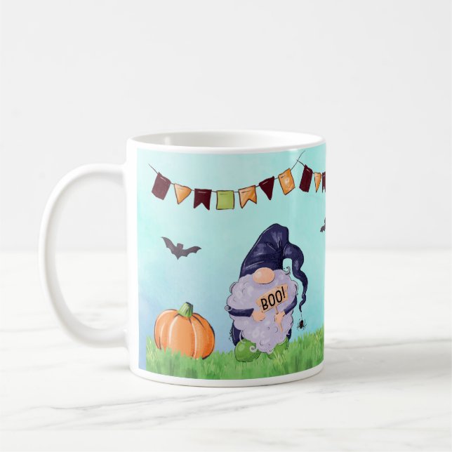 Whimsical Gnome Halloween Kaffeetasse (Links)