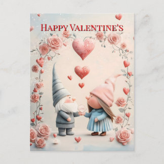 Whimsical Gnome Liebe: Adorable Valentine's Day Ar Feiertagspostkarte