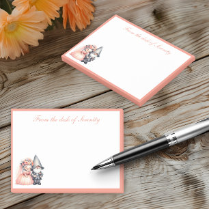 Whimsical Gnome Liebe Bride Groom Orange Wedding Post-it Klebezettel