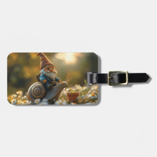 Whimsical Gnome on Snail Ride Magische Gartenlands Gepäckanhänger