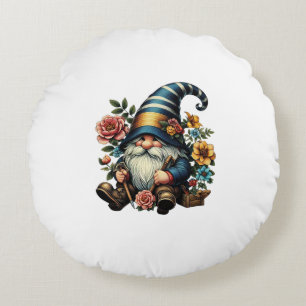 Whimsical Gnome Rundes Kissen