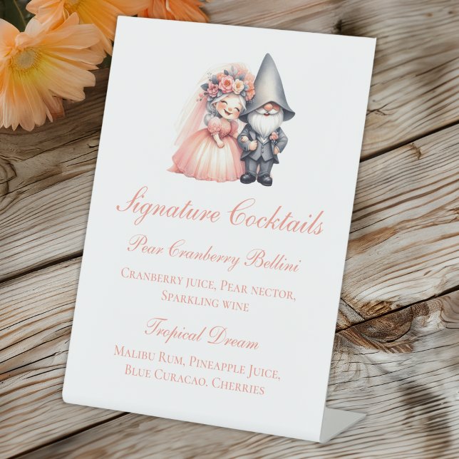 Whimsical Gnome Rustic Wedding Signature Cocktails Sockelschild (Von Creator hochgeladen)