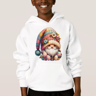 Whimsical Gnome Sitzen mit dekorativem Ei Hoodie