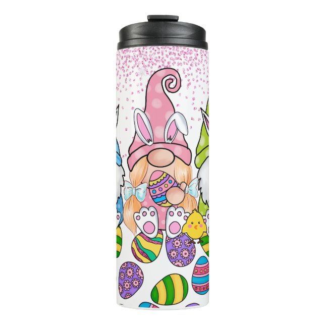 Whimsical Gnomes feiern Ostern Thermosbecher (Vorderseite)