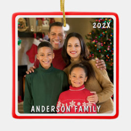 Whimsical Gnomes Frohe Weihnachts-Foto Keramikornament