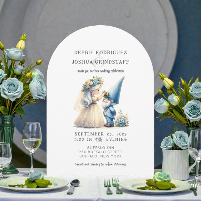 Whimsical Gnomes Fun Wedding Invitation  Einladung (Von Creator hochgeladen)