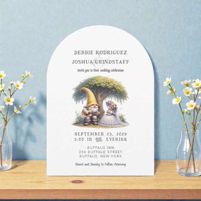 Whimsical Gnomes Fun Wedding Invitation  Einladung (Von Creator hochgeladen)