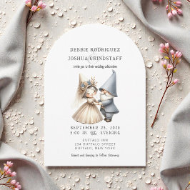 Whimsical Gnomes Fun Wedding Invitation  Einladung