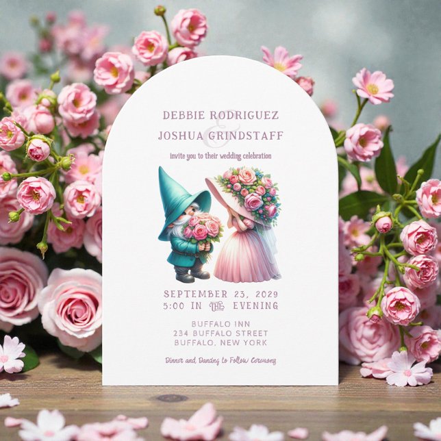 Whimsical Gnomes Fun Wedding Invitation  Einladung (Von Creator hochgeladen)