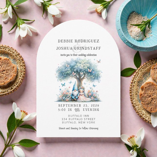 Whimsical Gnomes Fun Wedding Invitation  Einladung (Von Creator hochgeladen)