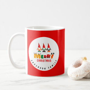 Whimsical Gnomes mit Name Red Frory Weihnachten Kaffeetasse
