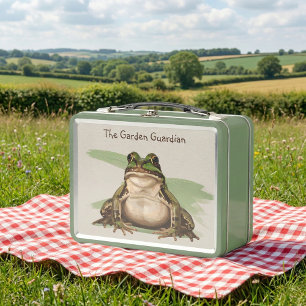Whimsical Goblincore Frosch Retro Naturliebhaber Metall Brotdose