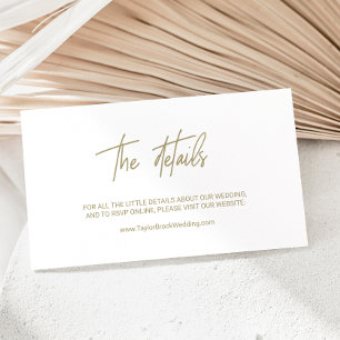 Whimsical Gold Calligraphy Wedding Online Details Begleitkarte