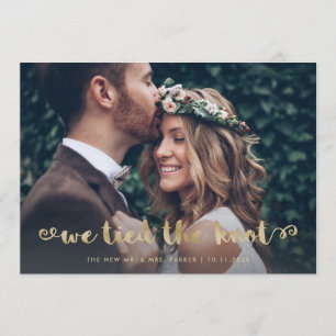 Whimsical Gold   Foto-Hochzeitsankündigung Einladung